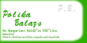 polika balazs business card